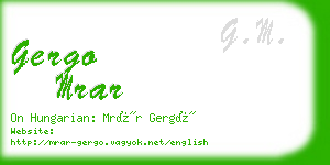 gergo mrar business card